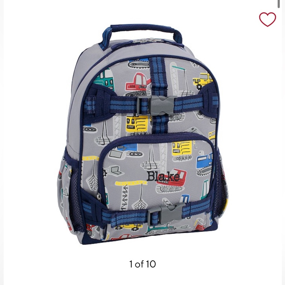 Pottery Barn “Lucas” Mackenzie Gray Jax Construction Glow-in-the-Dark Backpack